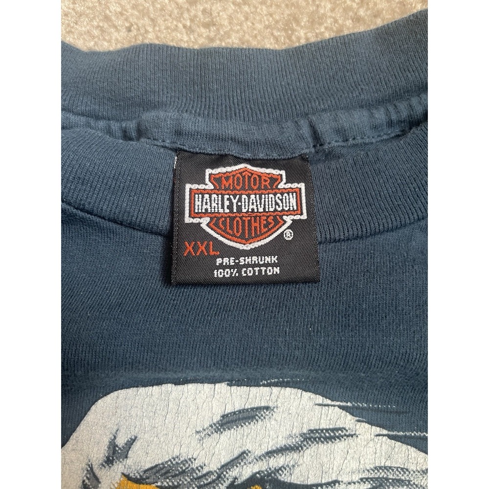 Vintage Harley Davidson T Shirt Eagle Double Sided Single Stitch Hanes Beefy XXL - Picture 12 of 16